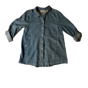 Soft Surroundings Womens Animal Print‎ Button Down Shirt Long Sleeve Tencel XS